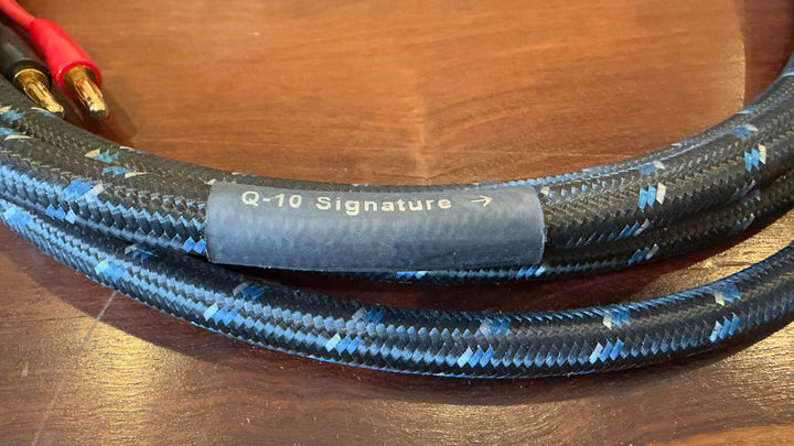 DH Labs Q-10 Silver Sonic Signature Speaker Cables 5ft with Box EXCELLENT
