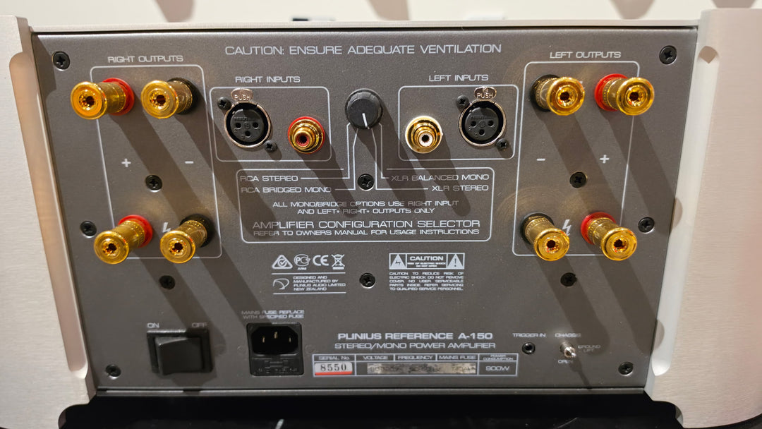 Plinius Reference A-150 Stereo / Mono Power Amplifier in Silver EXCELLENT
