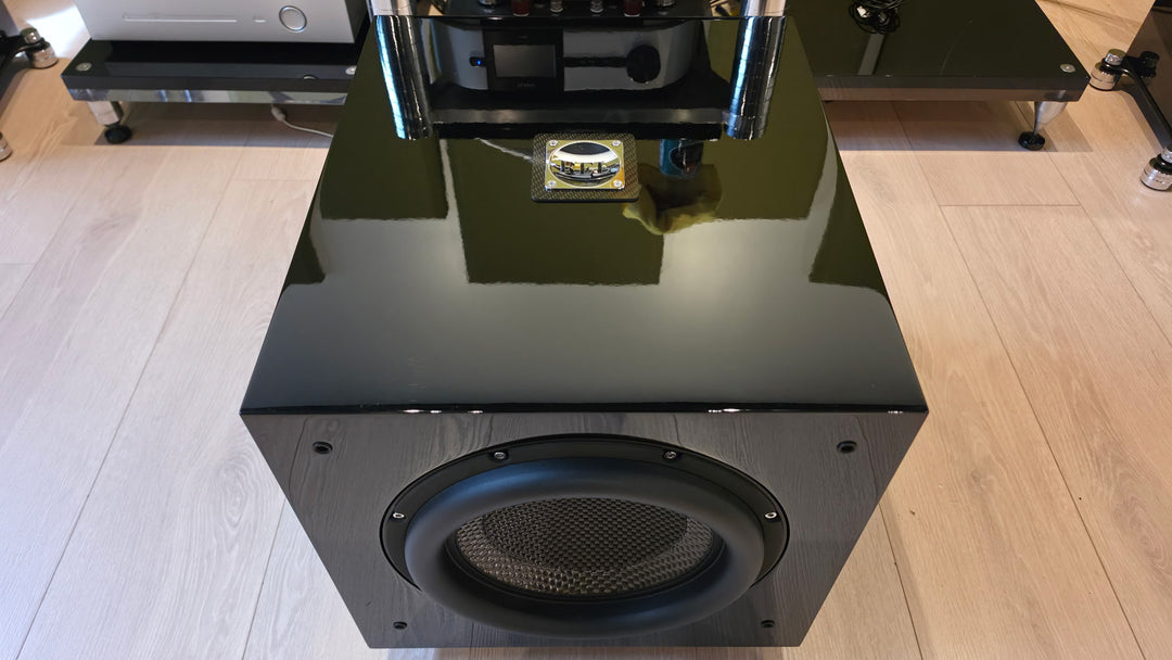 REL Acoustics Carbon Special Subwoofer in Gloss Black w Grill Serial 0516624 EXCELLENT