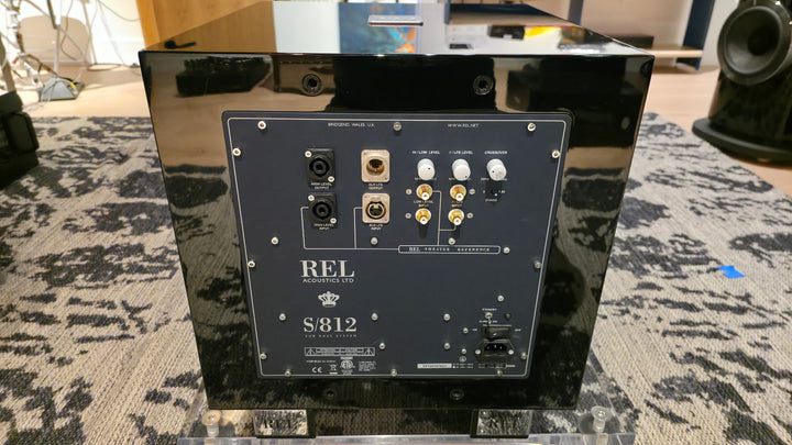 REL Acoustics S/812 S812 Subwoofer Speaker in Gloss Black Serial S8120107621 EXCELLENT