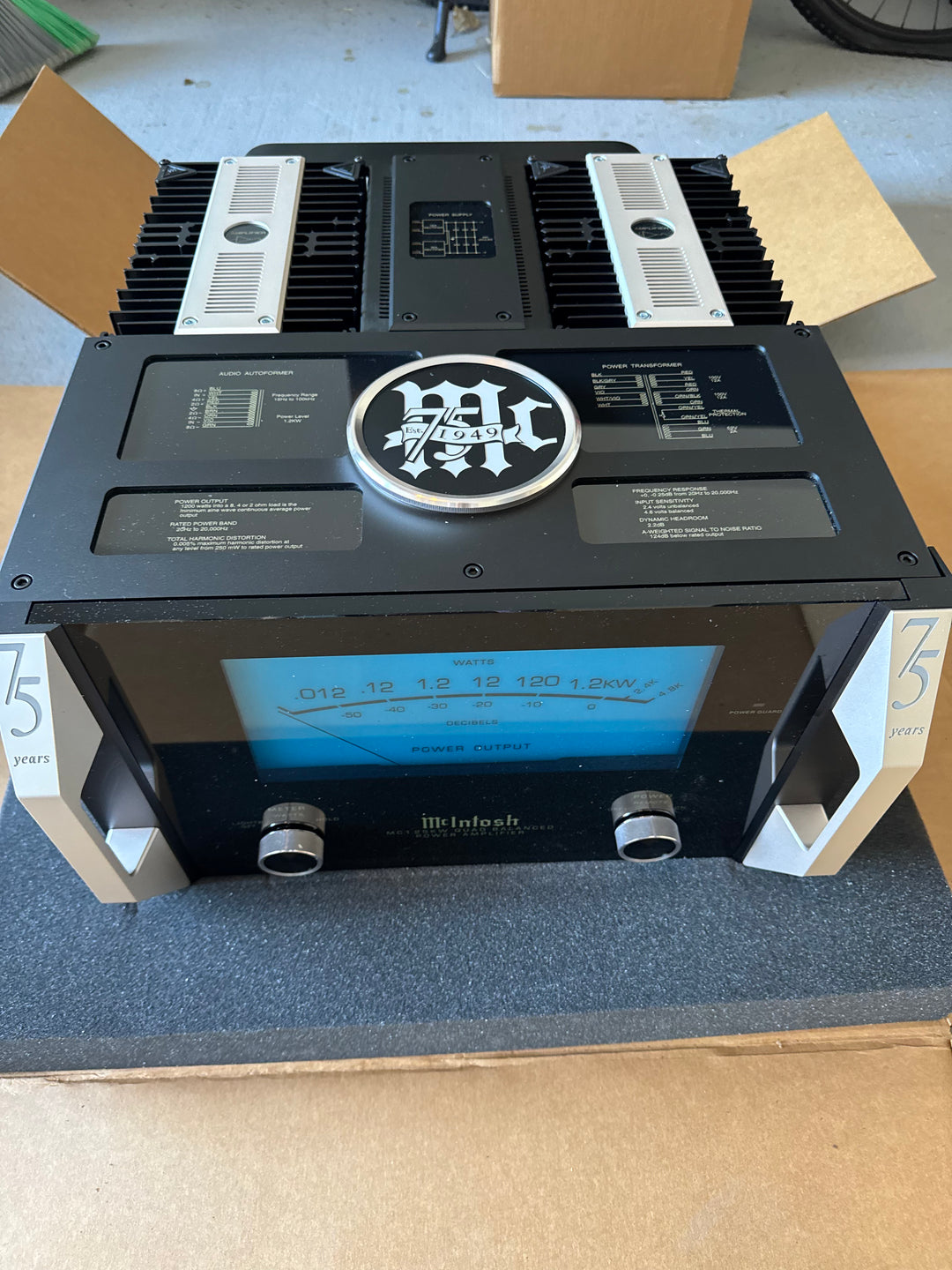 McIntosh MC1.25KW 75th Anniversary Pair of Monoblock Amplifiers & C12000 75th Anniversary Preamplifier (3 Total Units) EXCELLENT