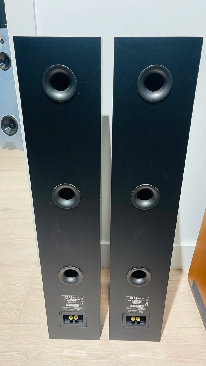 ELAC Uni-Fi 2.0 UF52 Floorstanding Full Range Speaker Pair Black EXCELLENT