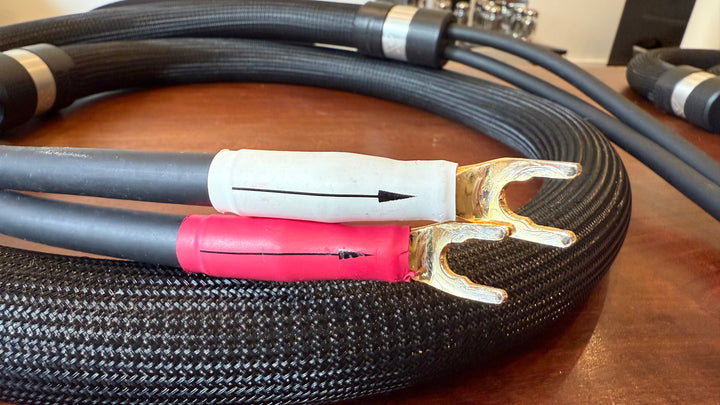 Shunyata Research Alpha 2.0M Speaker Cables with Gold Spade Connectors Serial 071810719 EXCELLENT