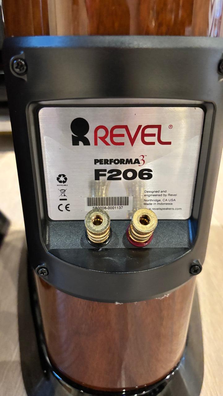 Revel Performa3 F206 3-Way Floorstanding Full-Range Tower Speakers in Walnut Gloss EXCELLENT