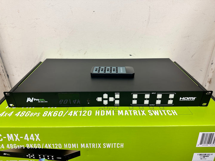 AVPro Edge AC-MX-44X Matrix Video Switcher 48Gbps 8K60 / 4K120 with Box & Remote NEW
