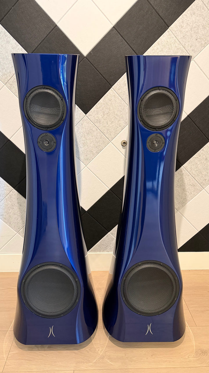 Estelon X Diamond Mk II Full-Range Speakers in Blue Cobalt Liquid Gloss 1-Owner with Crates EXCELLENT