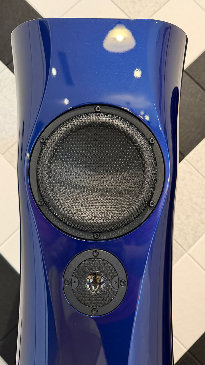 Estelon X Diamond Mk II Full-Range Speakers in Blue Cobalt Liquid Gloss 1-Owner with Crates EXCELLENT