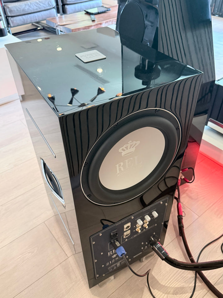 REL Acoustics 212/SX Subwoofer in Gloss Black w Box VERY GOOD