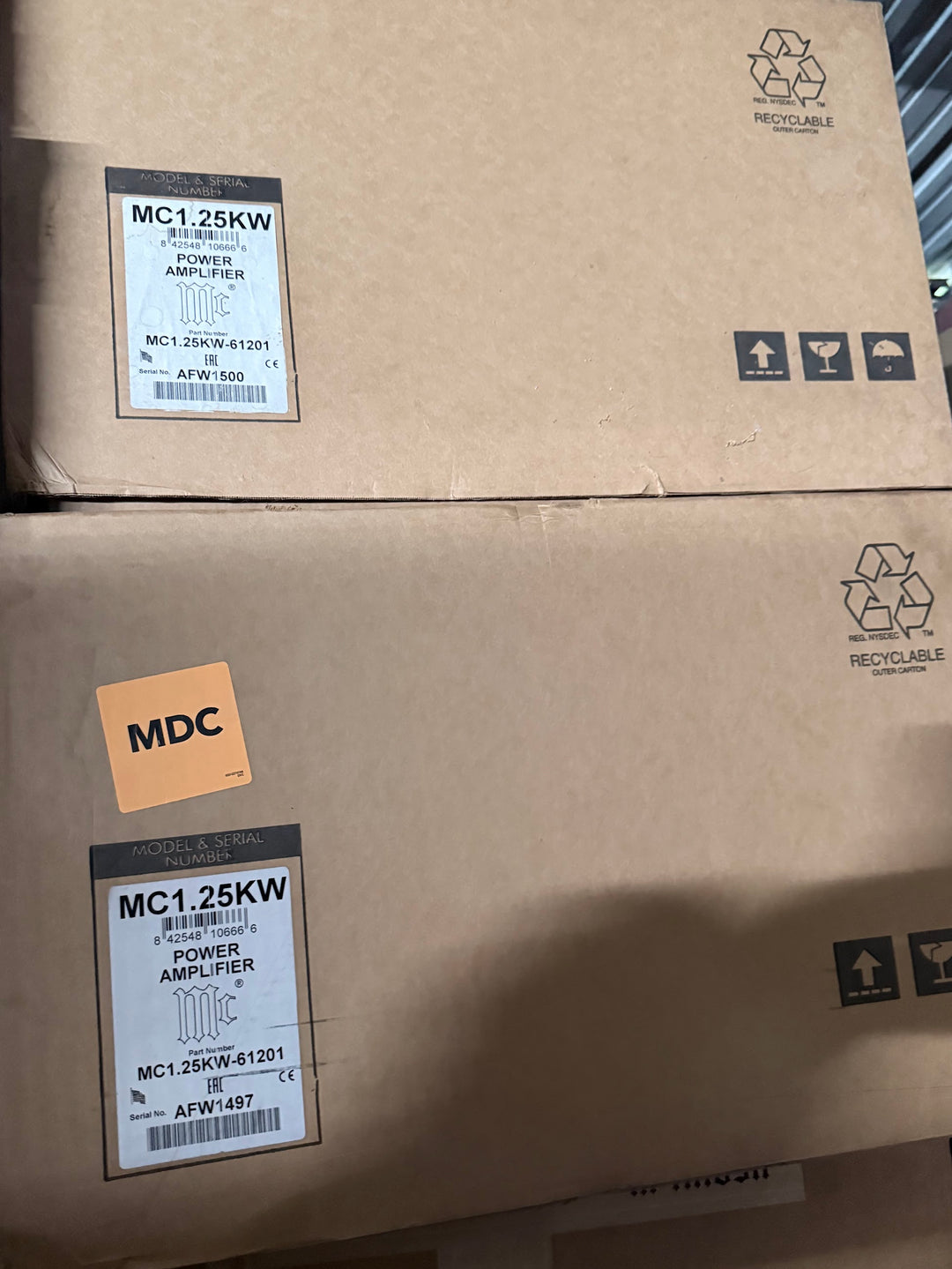 McIntosh MC1.25kW Quad Balanced Power Amplifier Monoblock Pair with Boxes EXCELLENT