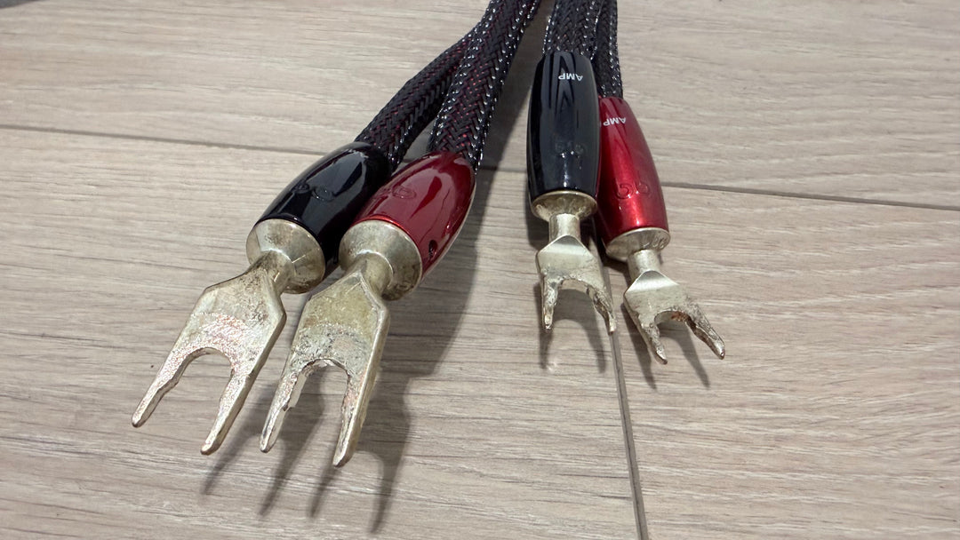 AudioQuest Redwood Speaker Cables 2M Cable Pair w Case VERY GOOD