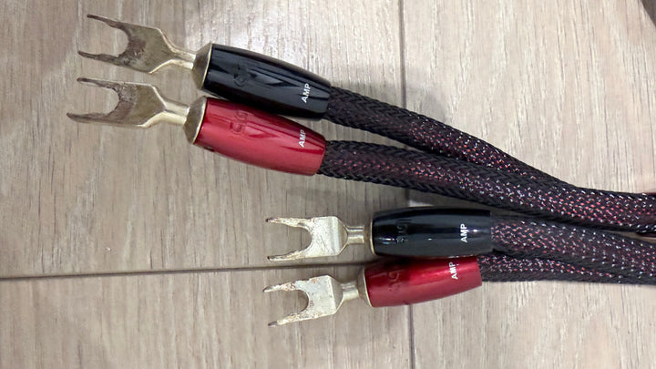 AudioQuest Redwood Speaker Cables 2M Cable Pair w Case VERY GOOD