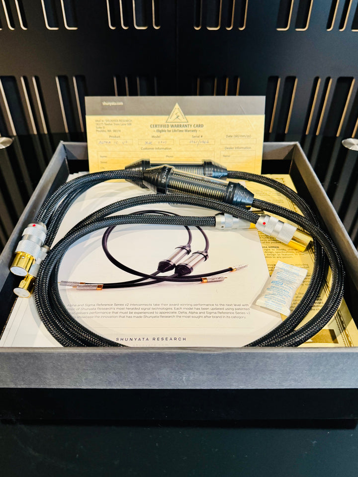 Shunyata Research Alpha V2 1M XLR Interconnect Cables w Box EXCELLENT