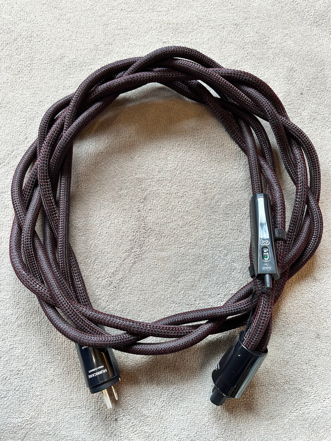 AudioQuest Hurricane High-Current Power Cord Cable 2M C15 w Case EXCELLENT