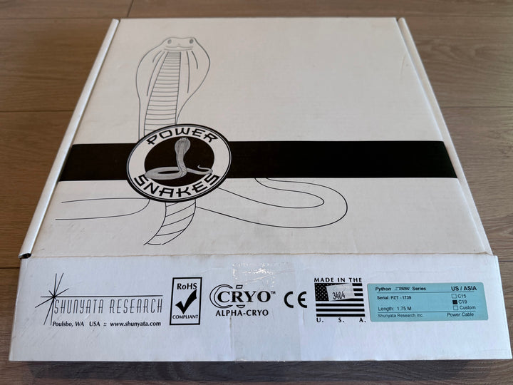 Shuntata Research E-Tron Python Serial 1739 1.75M C19 Power Cord Cable MINT