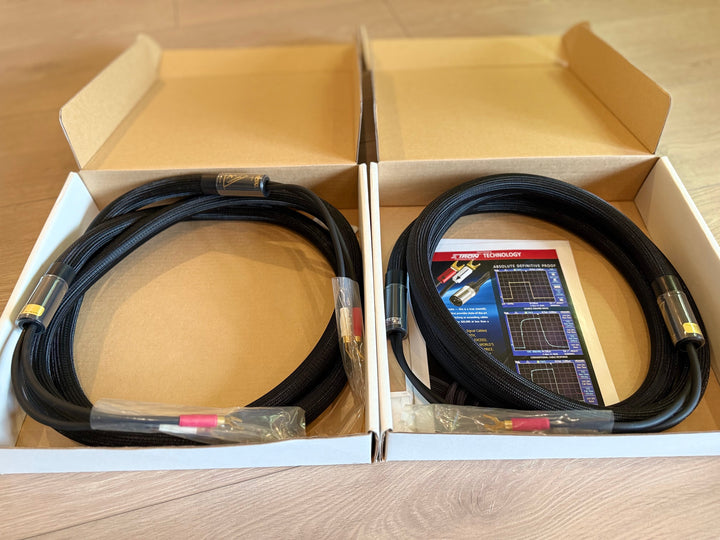 Shunyata Research E-tron Python Speaker Cables Pair with Gold Spade Connectors  3M Serial 4714 & 4715 MINT