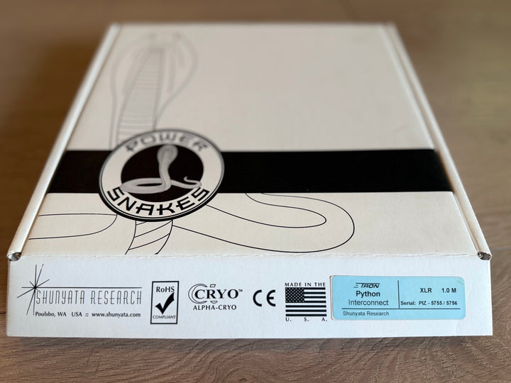 Shuynata Research E-tron Python XLR 1M Interconnect Cables Pair Serial 5755 & 5756 MINT