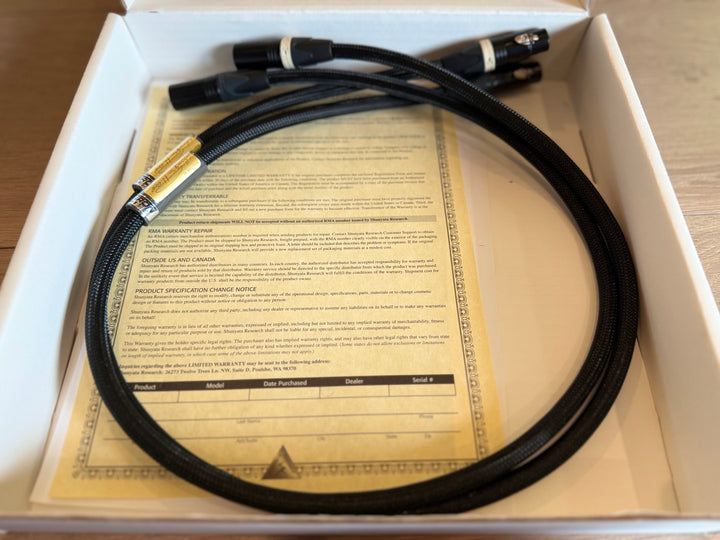 Shuynata Research E-tron Python XLR 1M Interconnect Cables Pair Serial 5755 & 5756 MINT