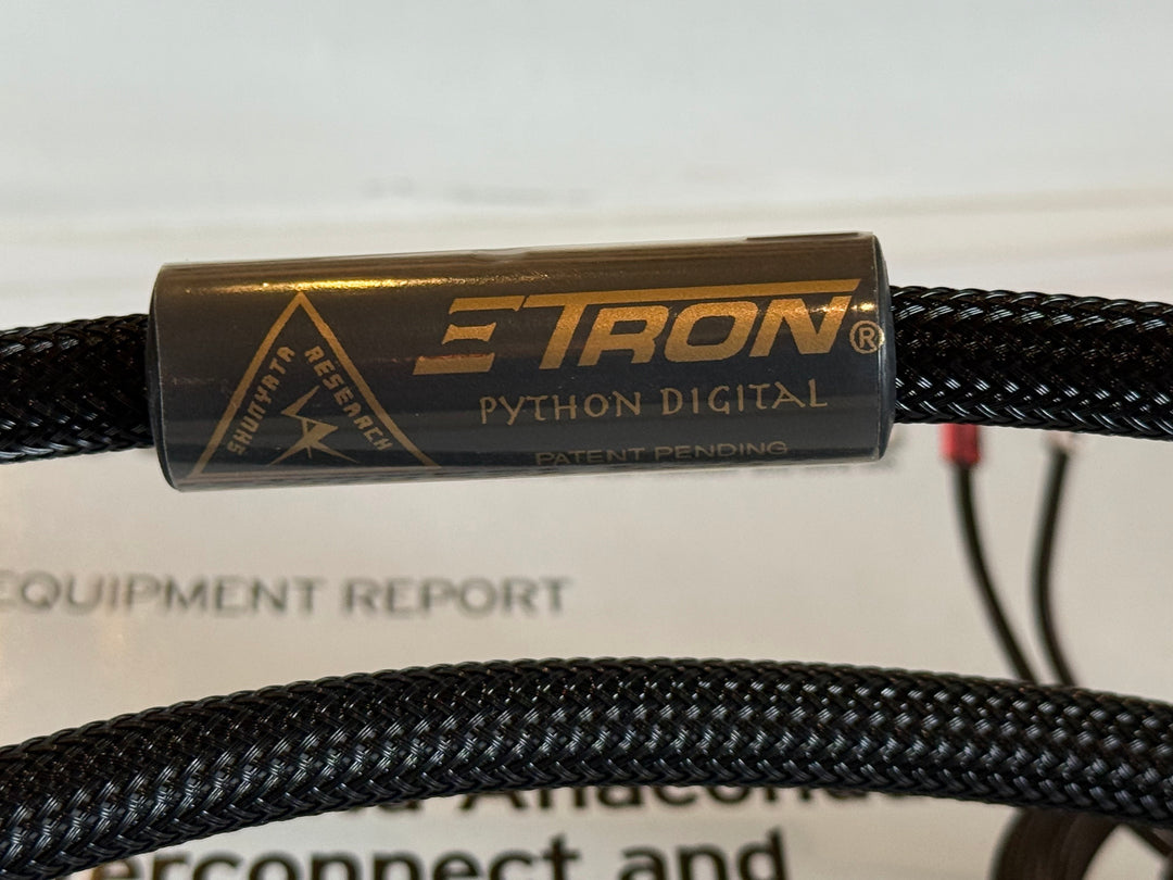 Shunyata Research E-tron Python AES Digital Single Cable 1.5M Serial 12514 MINT