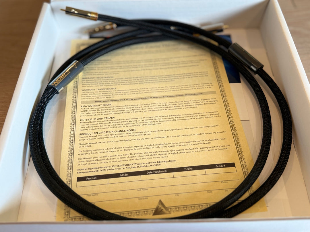 Shunyata Research E-tron Python RCA Interconnects 1M Serial 12802 & 12803 MINT