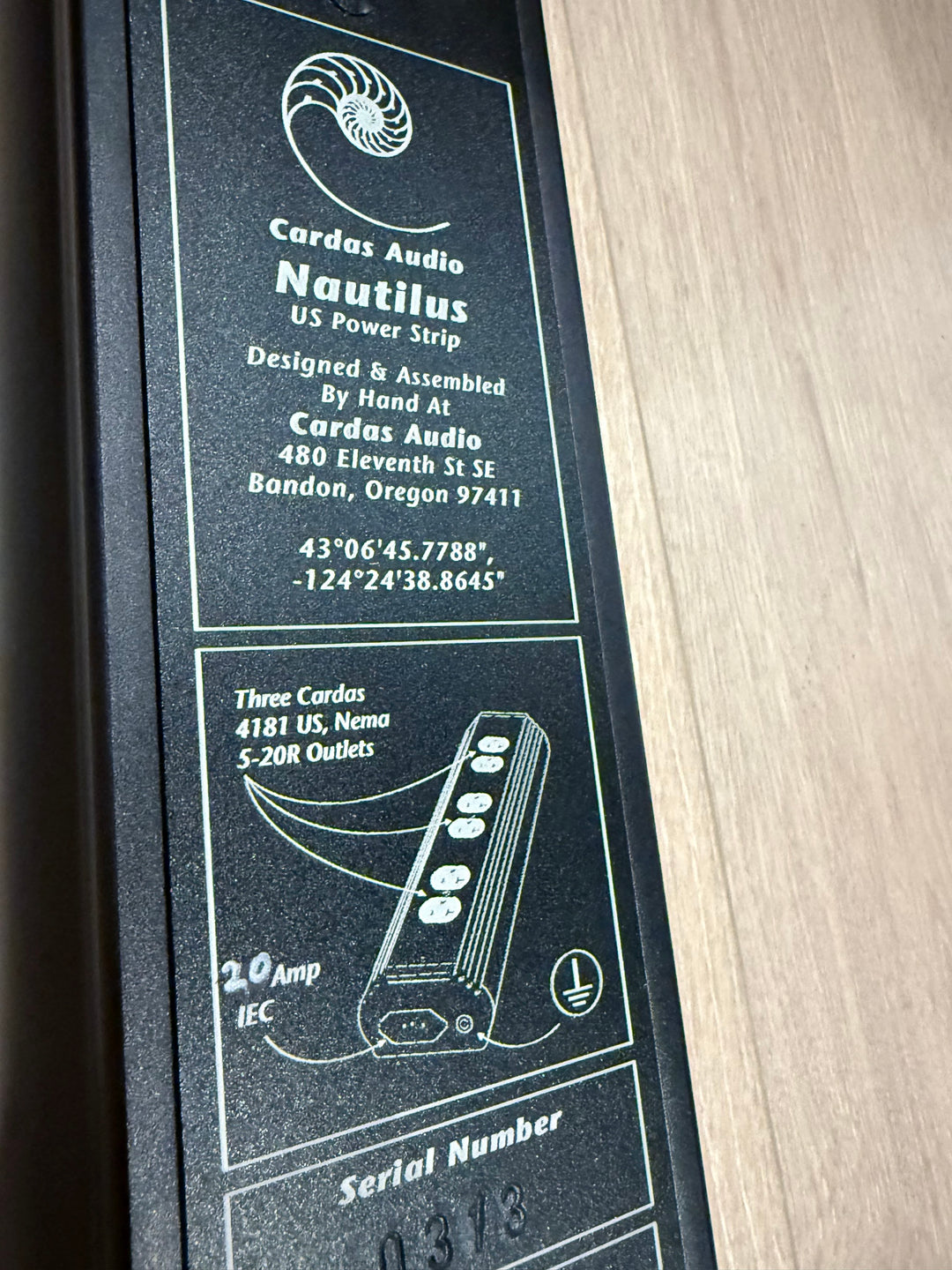 Cardas Audio Nautilus US 110V 20 Amp Power Strip EXCELLENT