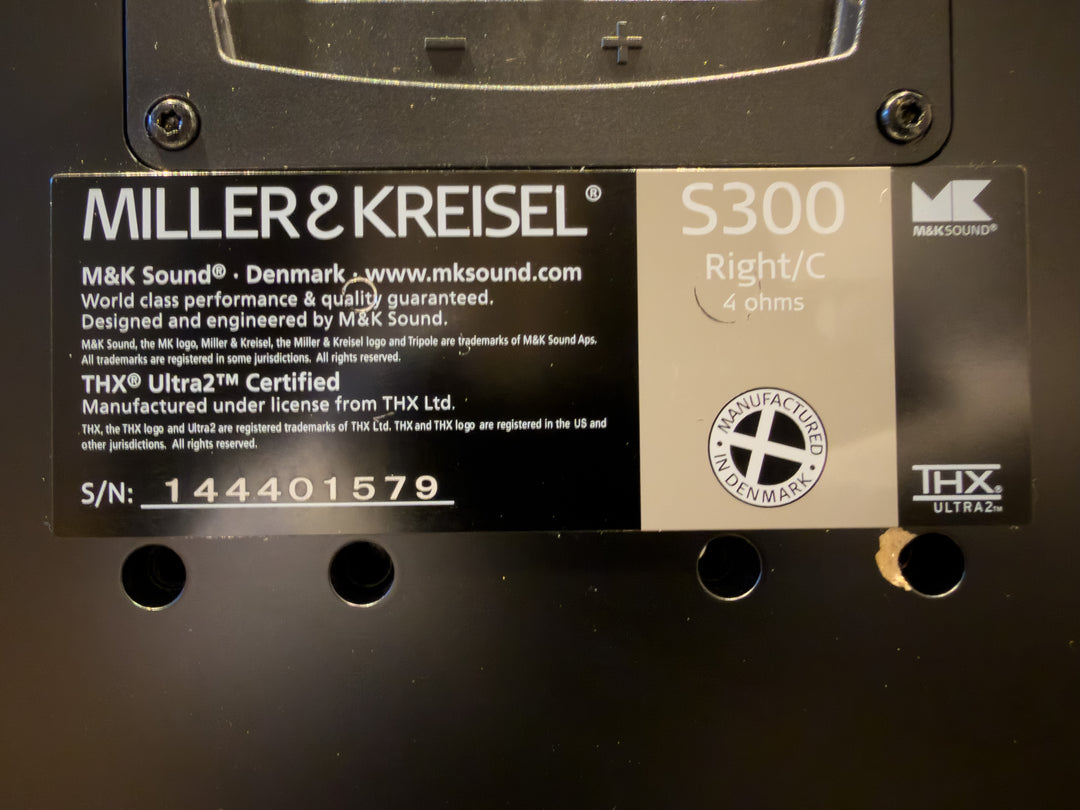 Miller & Kreisel S300 Right/C Surround Speaker in Black with Box Serial 144401579 EXCELLENT